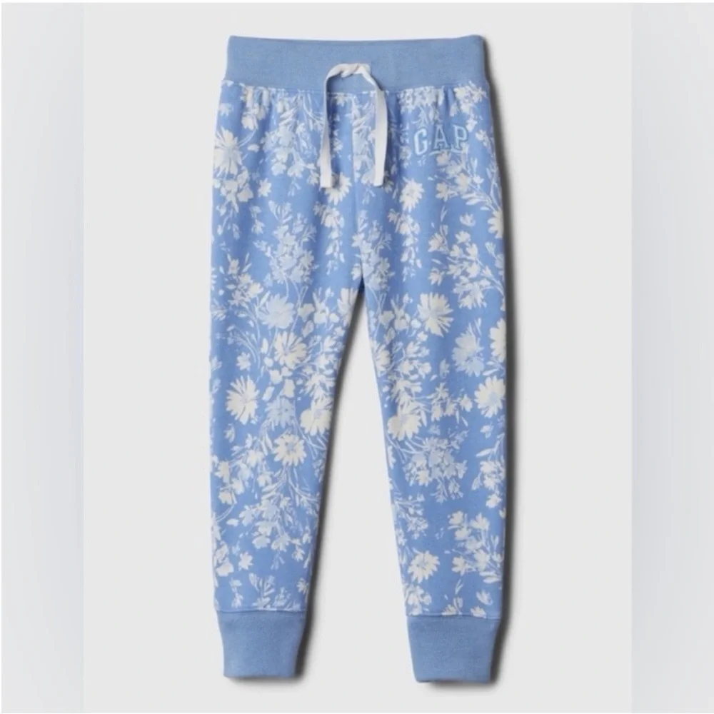 GAP Blue and White Floral Joggers